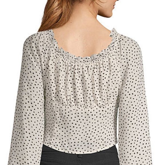 Society & Stitch Sweetheart Cropped Dot Blouse M - Picture 6 of 16
